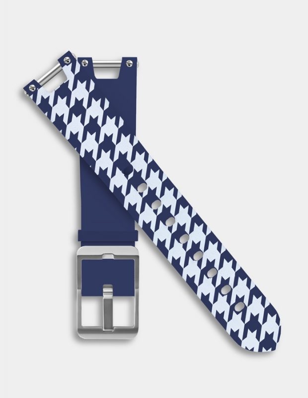 Reversible silicone strap - Houndstooth