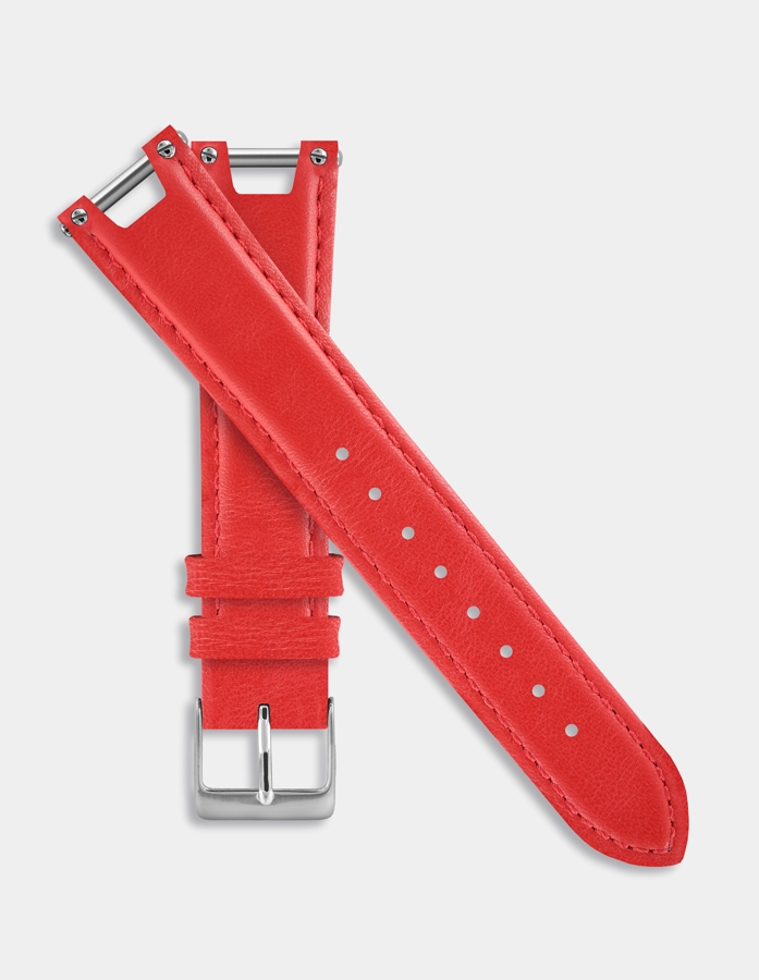 Red leather strap