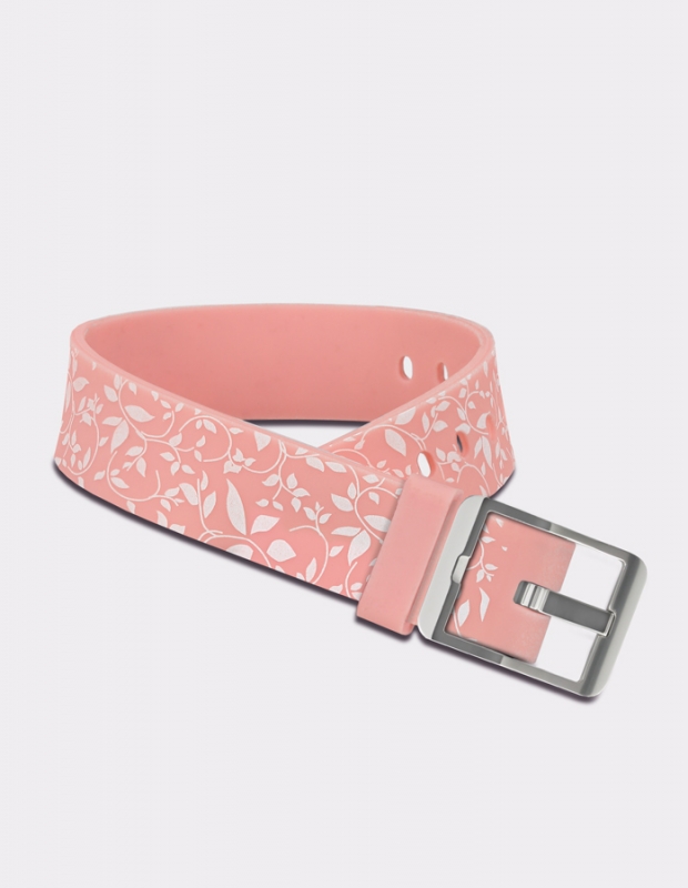 Pink & leaves reversible silicone