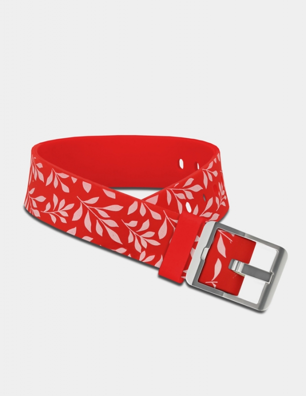 Red & leaves reversible silicone