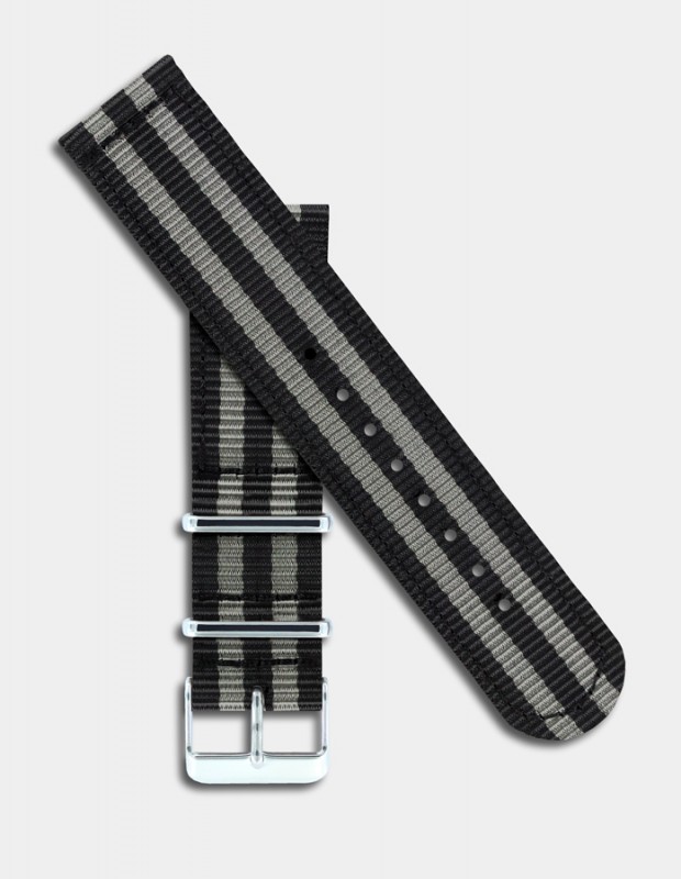 Bracelet nylon noir & gris