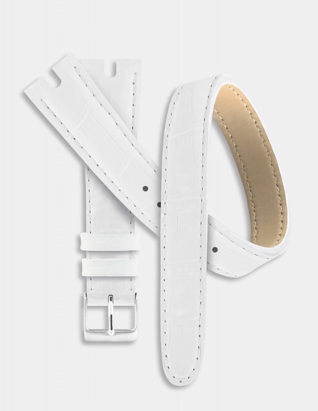 White double leather strap
