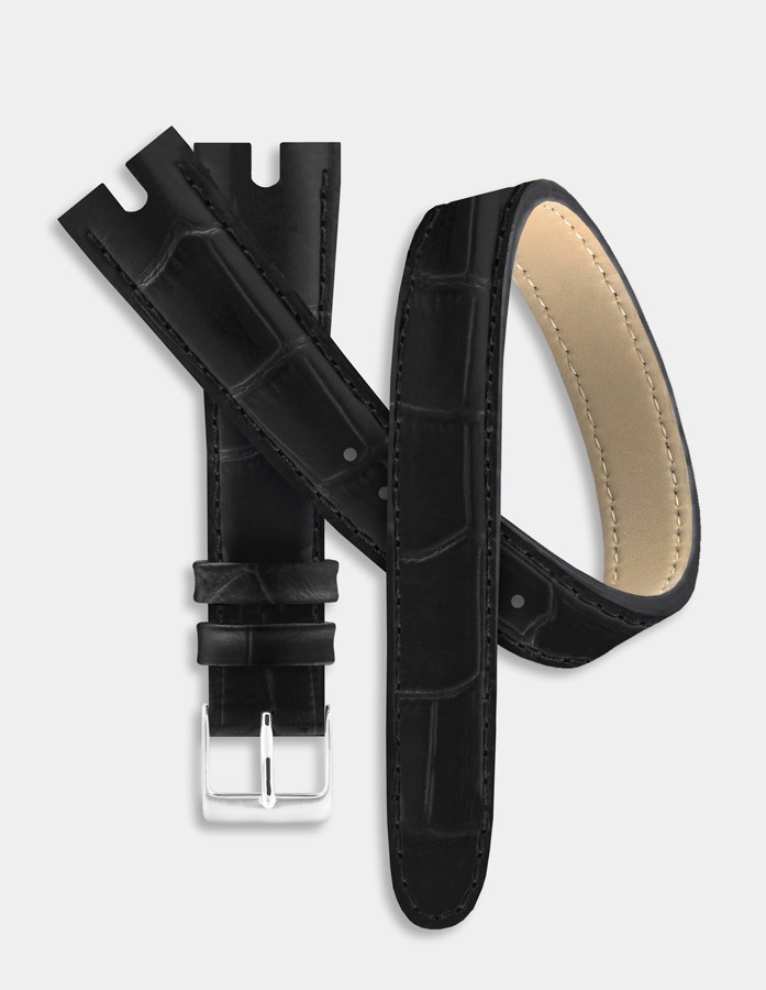 Black double leather strap