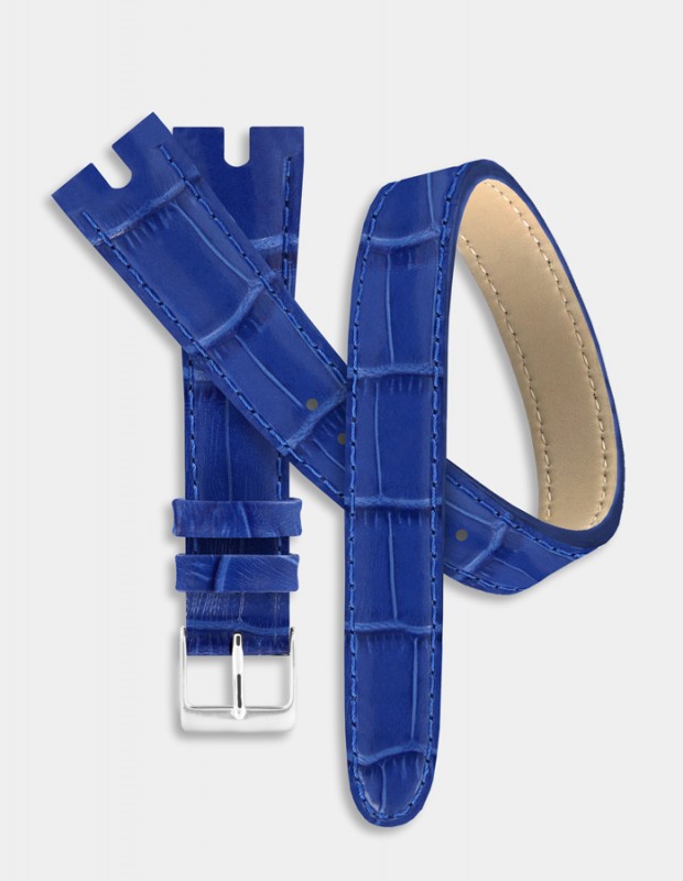 Blue double leather strap