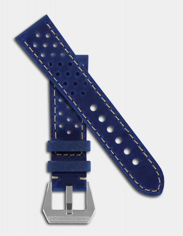 Blue airy leather strap