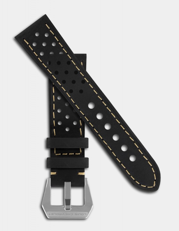 Black & beige airy leather strap